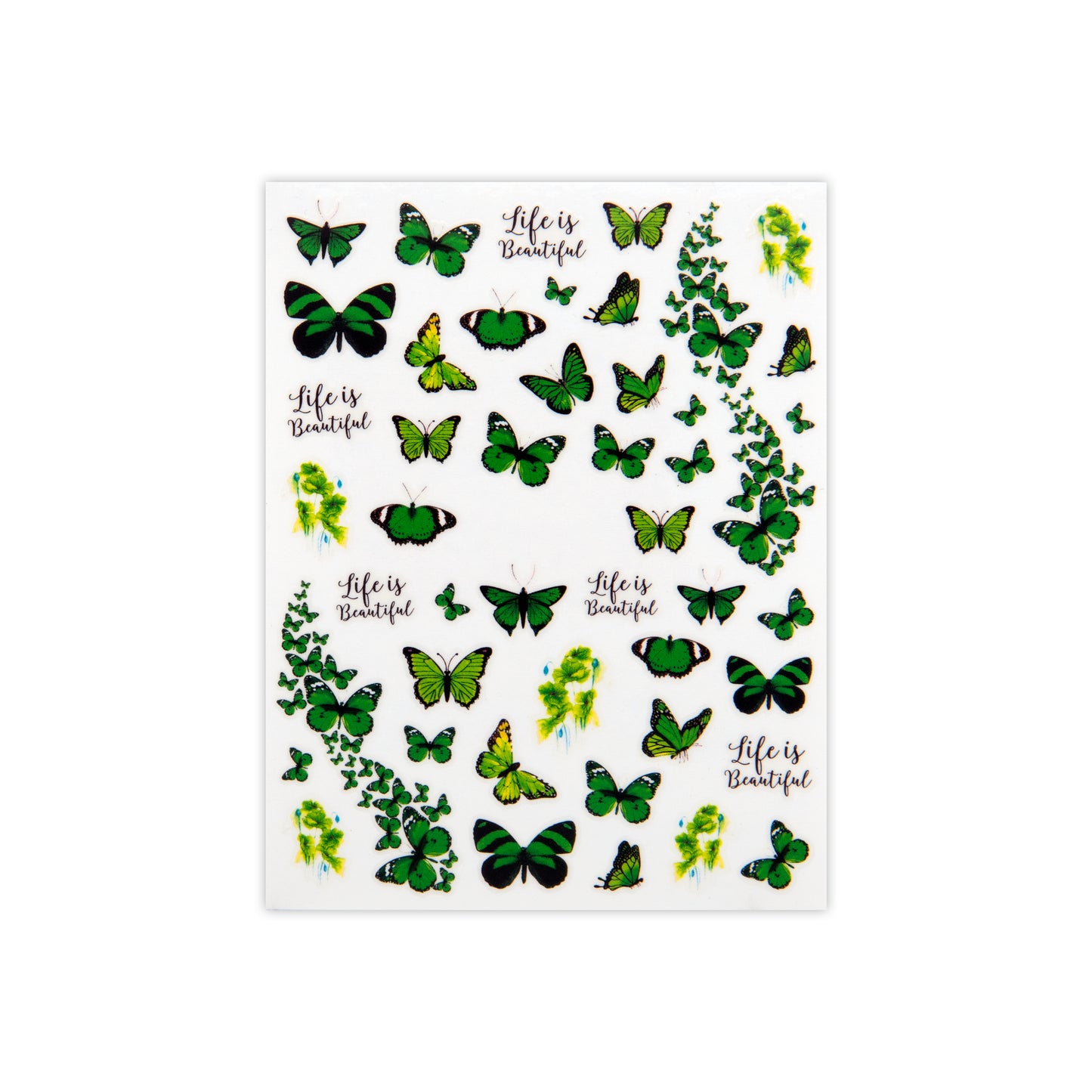 Green Butterfly Nail Art Stickers