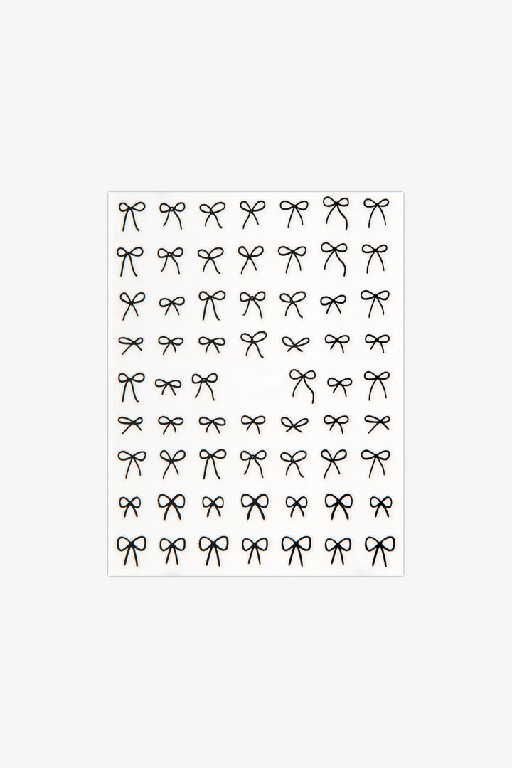 French Black Bows Nail Art Stickers