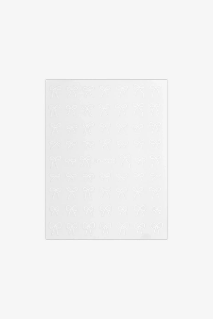 French White Bows Nail Art Sticker Decals