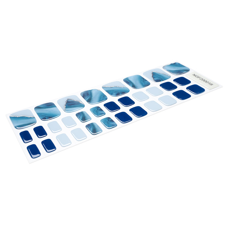 Skinny Dipping | Blue Marble and Peach Mani-Pedi Gel Nail Strip Set