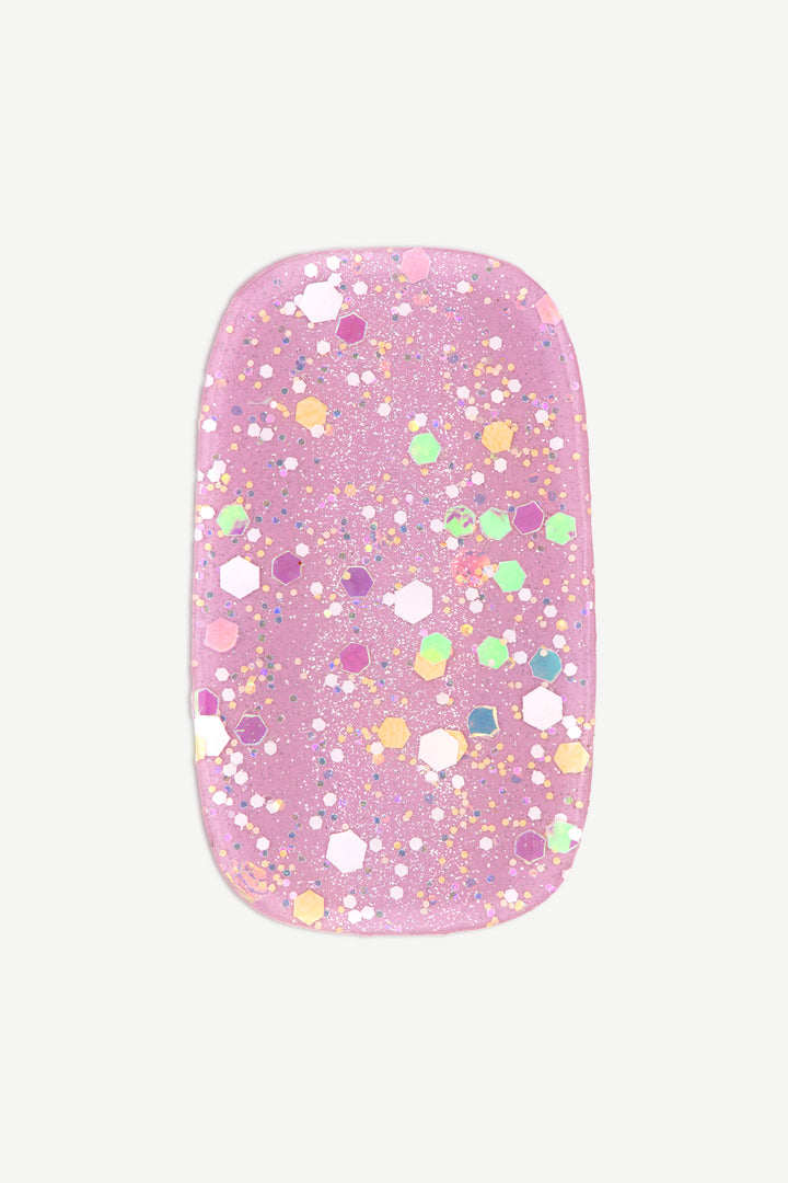 Pink & Glitter Glow In The Dark Gel Nail Stickers