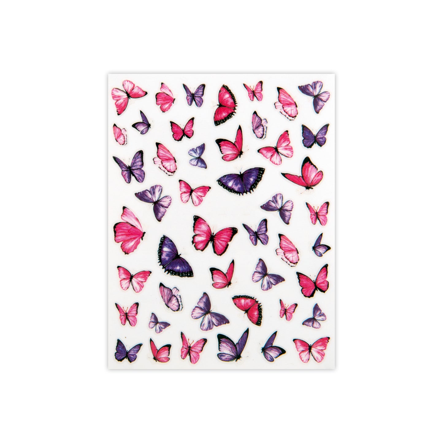 Pink & Purple Butterfly Nail Art Stickers