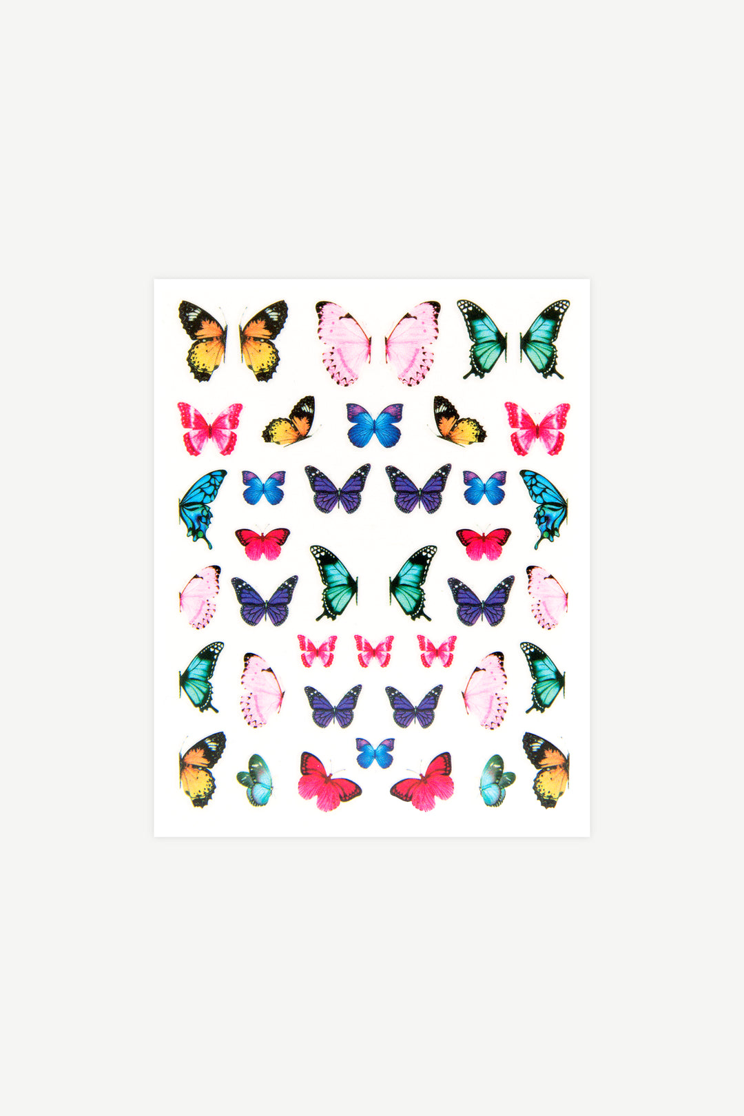 Pink & Teal Butterflies Nail Art Stickers