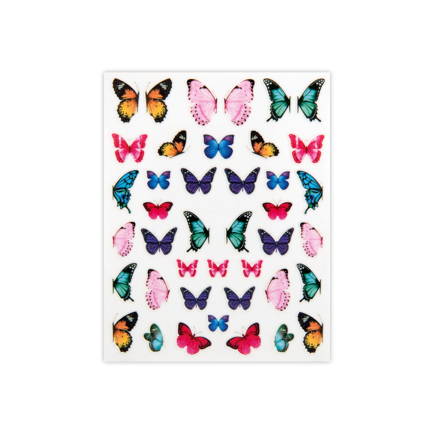 Pink & Teal Butterfly Nail Art Stickers