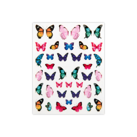 Pink & Teal Butterfly Nail Art Stickers