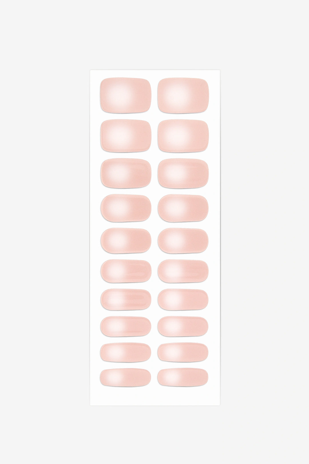 Gelly Skin Tone Guide showing a full set of Pink Ombré semi-cured nail wraps across light-to-deep skin tone swatches, highlighting colour tone and opacity.