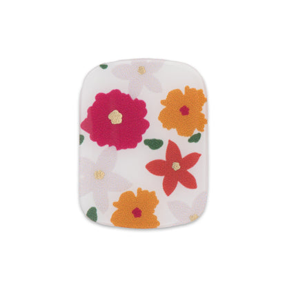 Red & Navy Flowers Gel Toenail Sticker