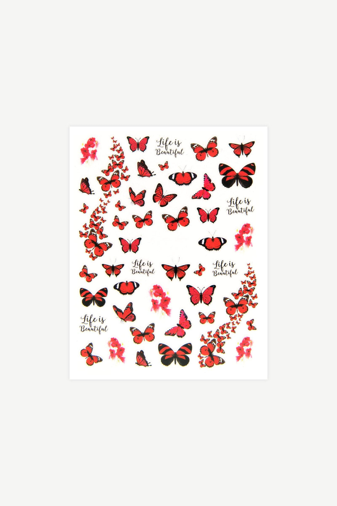 Red Butterflies Nail Art Stickers – Gelly