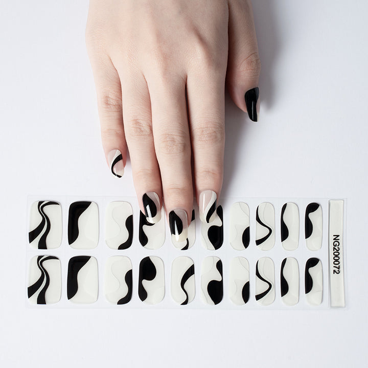 Black & White Swirl Gel Nail Strips