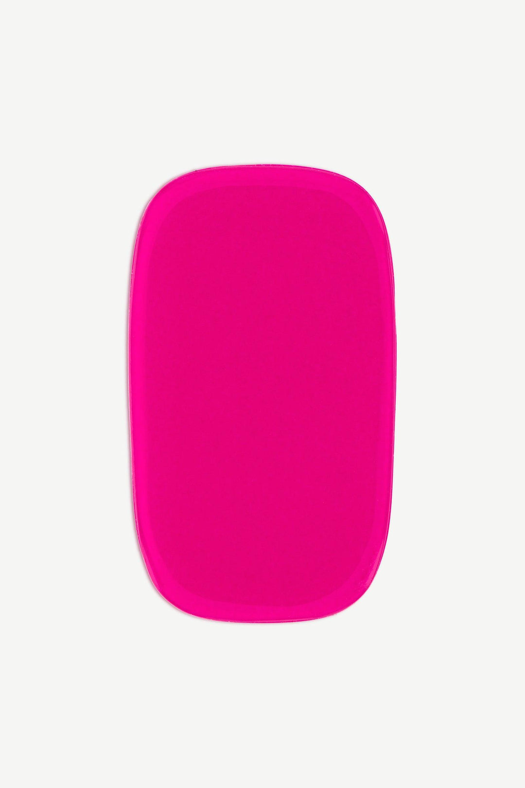 A macro image of a single stick-on rich mauve stick-on gel nail strip showing deep magenta tone and smooth glossy texture.