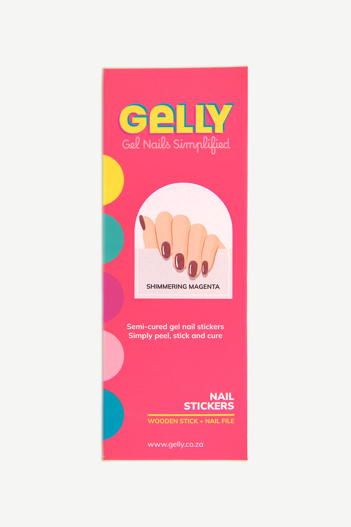 Shimmering Magenta Gel Nail Strips