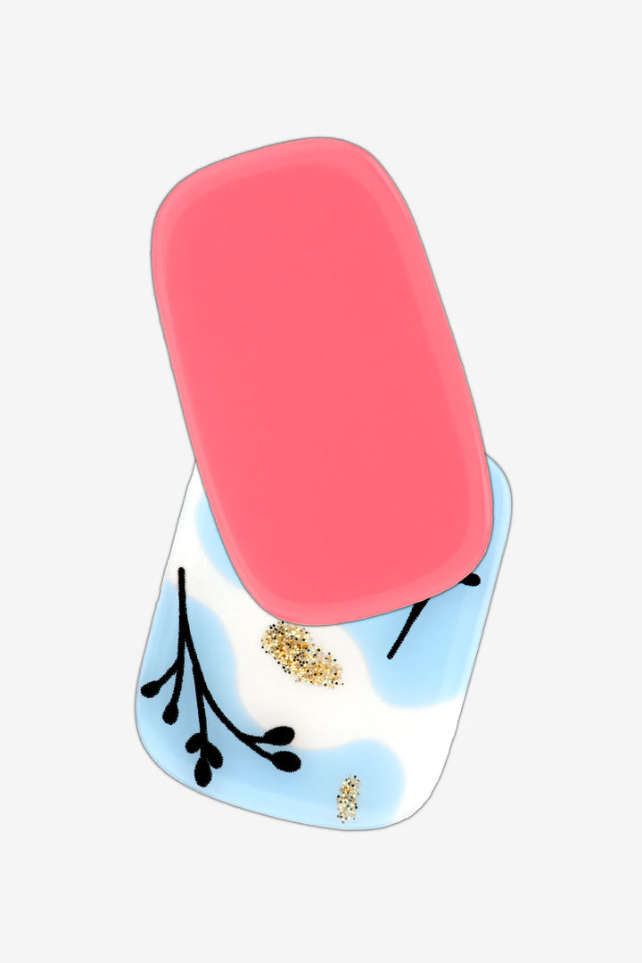 Last Days Of Summer | Coral, Blue & Gold Mani-Pedi Gel Nail Strip Set