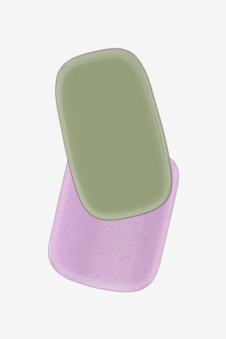 Khaki... but FABULOUS! | Green & Shimmering Lavender Mani-Pedi Gel Nail Strip Set