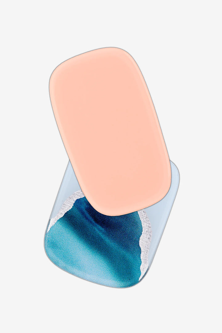 Skinny Dipping | Blue Marble and Peach Mani-Pedi Gel Nail Strip Set