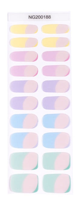 Pastel Rainbow Gel Nail Sticker